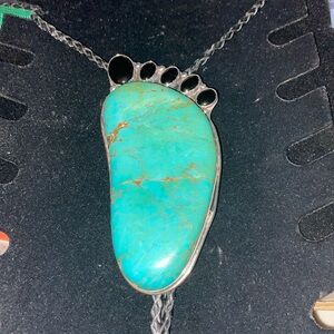 Beautiful Real Turquoise and Sterling Silver Bolo Tie -so fun!!